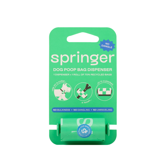 Poop Bag Dispenser + Roll Springer Green